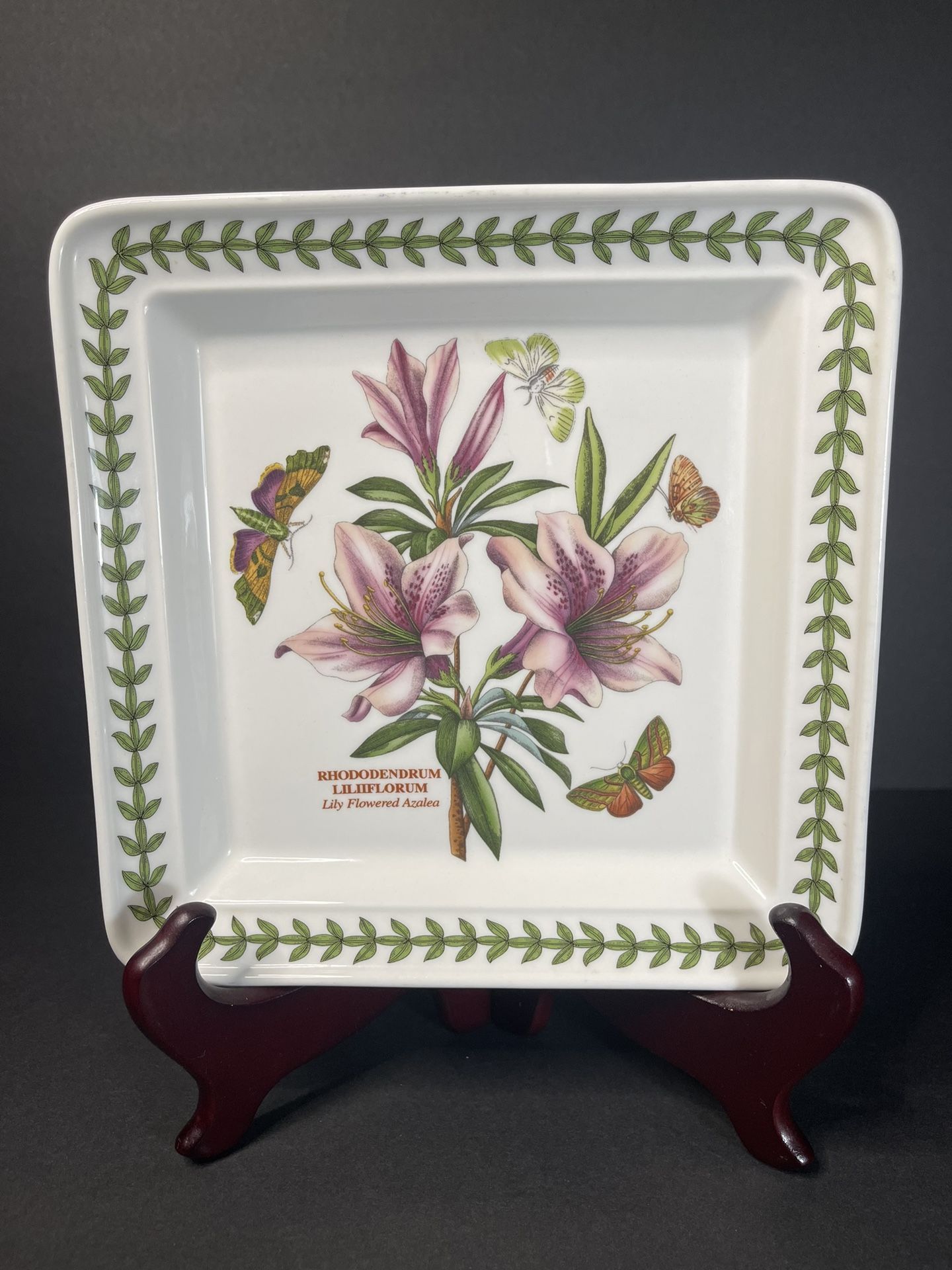 Portmeirion Plate Botanic Garden Square Lily Flowered Azalea 8”