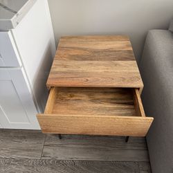 West Elm Wood Storage Side Table – Acacia Wood