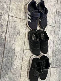 Three Pairs Of Kid’s Shoes. Size 2. Two Adidas. 