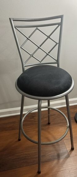 3 silver stools bar