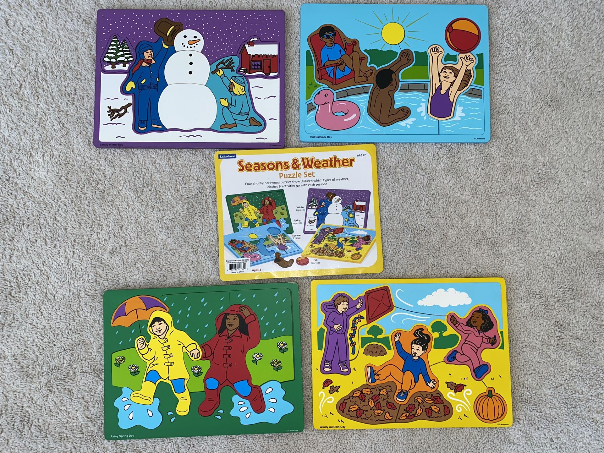 Lakeshore Seasons and Weather Puzzle Set for Kids and Toddlers