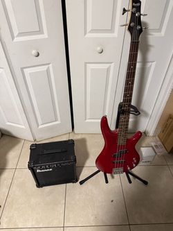 Ibanez Bass Guitar with Amp and Stand
