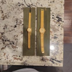 Swistar 18k Gold Plated His/hers Watch Set