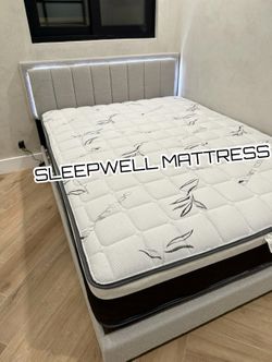 New Queen bed frame with mattress
