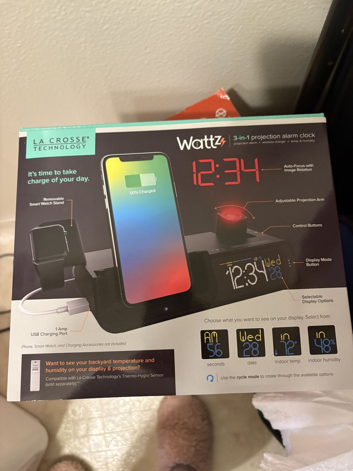 Night Clock With Phone And Watch Charger