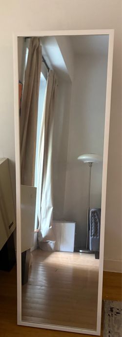 Full-Length Standing Mirror – White Frame – Great Condition