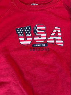 Vintage "USA" 1990s American Flag Crewneck Sweatshirt Made in USA XL
