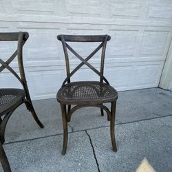 70’s Cafe Bent Wood Cane Chairs 