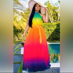 (60)- This Miami Dream Maxi Dress and It’s Vibrant Colors 🤩 Ready For Summer💖