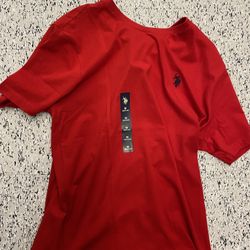 M red polo shirt 