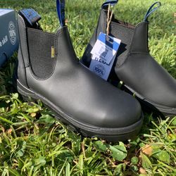 SLIP ON WORK BOOTS / “STEEL BLUE HOBART BLACK”