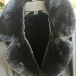 Black Faux Fur Mink Reversible Fitted Jacket S / M