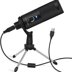 USB Microphone, 192kHz/24bit Condenser Studio Mic Recording Microphone Plug&Play Compatible with PC Laptop Computer Microphone for Podcasting V2.4 Gam