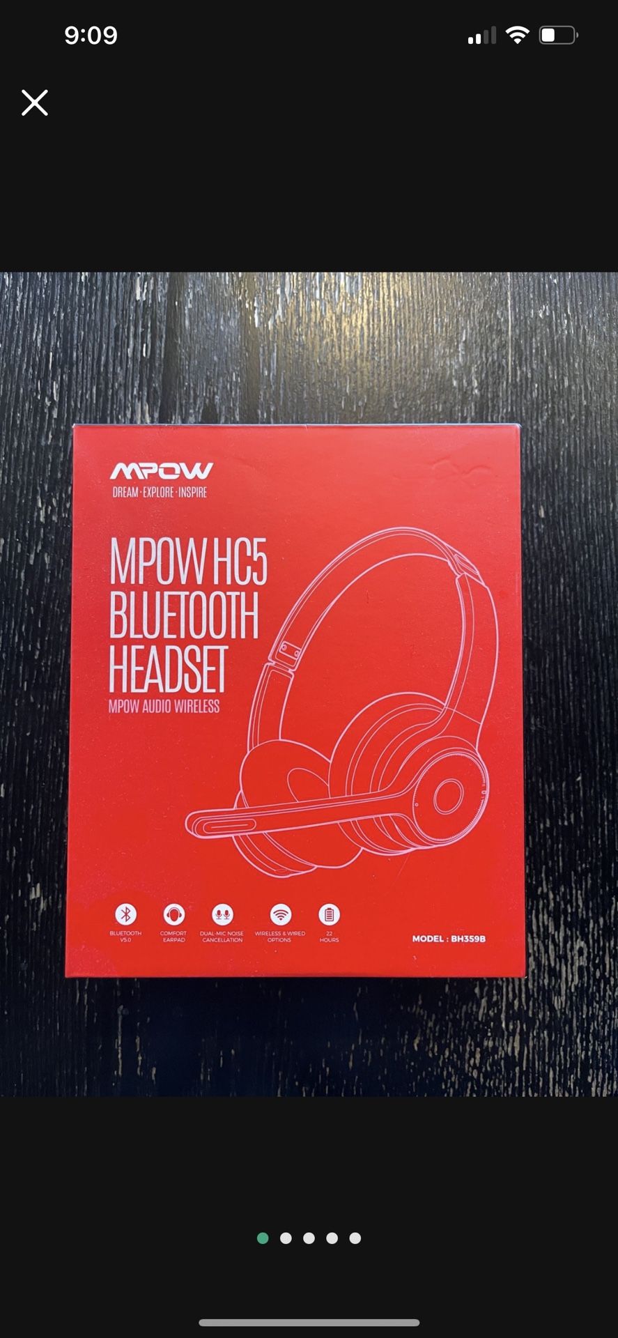 Brand New Mpow HC5 Bluetooth 5.0 Office Headset