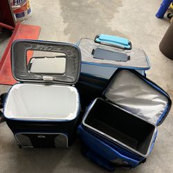 3 Small Coolers. 2 Same Size (6 Pack Size) And 1 a Little Larger