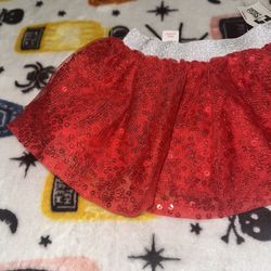 Baby Girls 3/6 M Tutu Red Holiday Skirt 