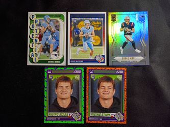 New England Patriots Drake Maye Football Rookie Cards Set of 5 For $7