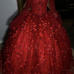 RED QUINCE DRESS 
