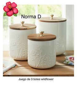 Set de 3 botes wildflower nuevos en sus cajas 🌺princess house 🌺