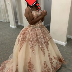 Rose Gold Quinceanera Dress Size 10. I Bought it For My Wedding It's Brand New Never Been Worn Its Still In The Bag From David Bridal. 