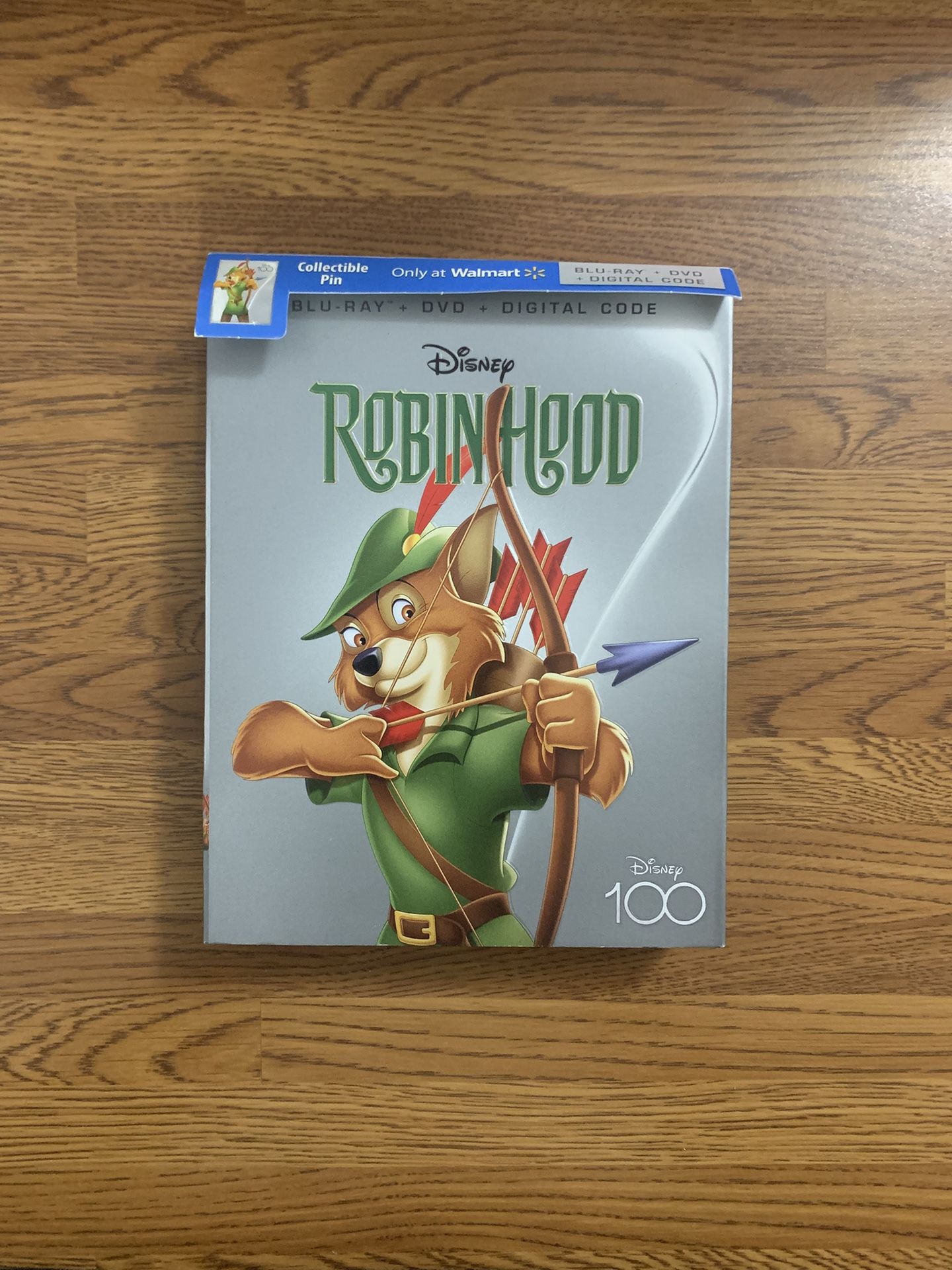 Robin Hood (Disney100 Edition) [Walmart Exclusive] Blu-ray Combo Pack (Blu-ray + DVD + Collectible Pin)