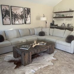 Newer Macys Linen/cloth Sectional