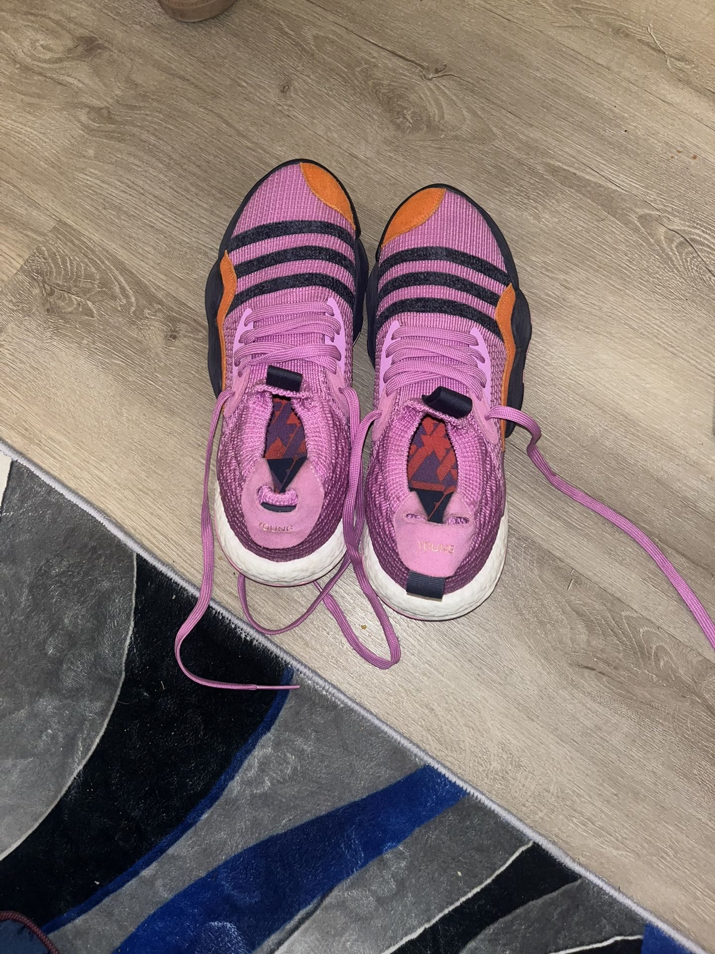 Adidas Trae Young 2 Sock Style Men's Basketball Shoes Pink,Orange,Black Size 10 1/2