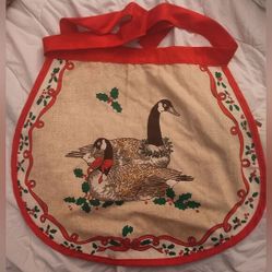 Vintage Christmas Goose Apron