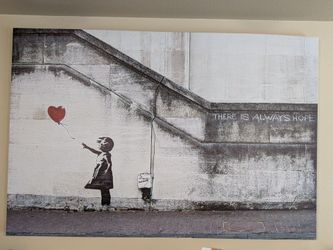 Banksy Balloon Girl Canvas Print 48"x32"