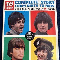 Vintage 16 Magazine "Scoop!" special issue from 1965 featuring The Beatles - 70 Pages