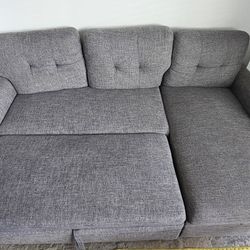 Gray Sofa With Extendable Foot Rest