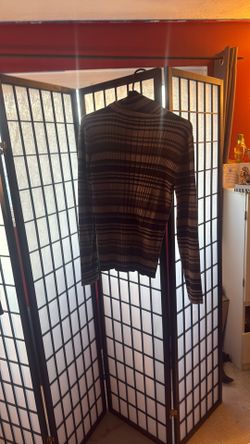 Striped Ribbed Mock Neck Top