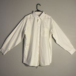 Roundtree & Yorke Gold Label Non-Iron Full Fit  White Dress Shirt 16.5/35 Cotton