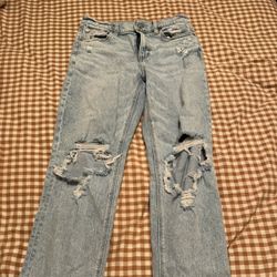 american eagle super high rise straight jeans 
