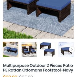 Outdoor 2 piece ottoman foot stool