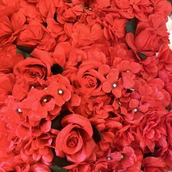 Red Flower Wall Panel-20 Panels 