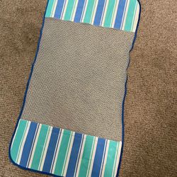 Blue and Turquoise Striped Hammock Pool Float. Used Once. Travel 