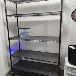Black Steele 5-tier Wire Shelving