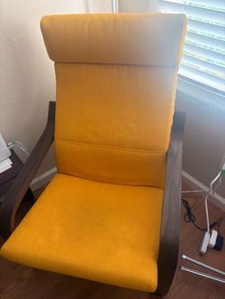 IKEA POÄNG Armchair Yellow Fabric