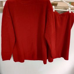 Misses 2-piece Knit Outfit, Skirt And Sweater, Petite M
