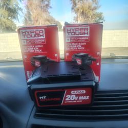 Hyper tough 20v 4.amp battery's x3