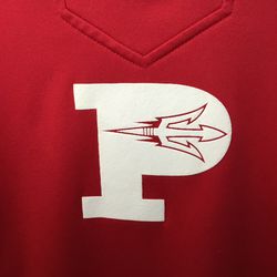 Rawlings Polyester Prague Red Devils Baseball Long Sleeve Jersey Shirt Size L