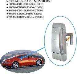 350Z Exterior Door Handle Passenger Side Compatible with 2003-2009 Nissan 350Z Replaces 80606-CD01E 80606-CD00E 80606-CD00B 80606-CD00C 80606-CD01D 35