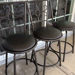 3 Swivel Bar Stools (23 Inches From Floor To Seat)