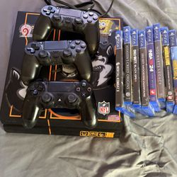 PS4 With Controllers And Games