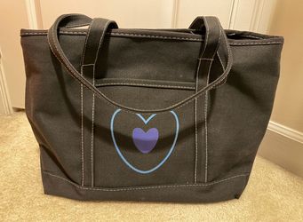 Large black canvas tote bag - new