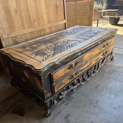 Rustic coffee table solid wood