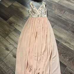 rose gold prom dress