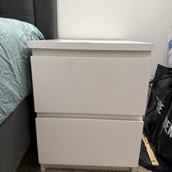 IKEA STORKLINTA Nightstand – White – 2 Drawers