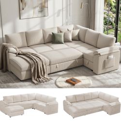 Leramaner 108 Inch Sectional Sleeper Sofa Bed with Pull Out Couch BRAND NEW!!! 